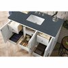 James Martin Vanities Athens 48in Single Vanity, Glossy White w/ 3 CM Charcoal Soapstone Quartz Top E645-V48-GW-3CSP